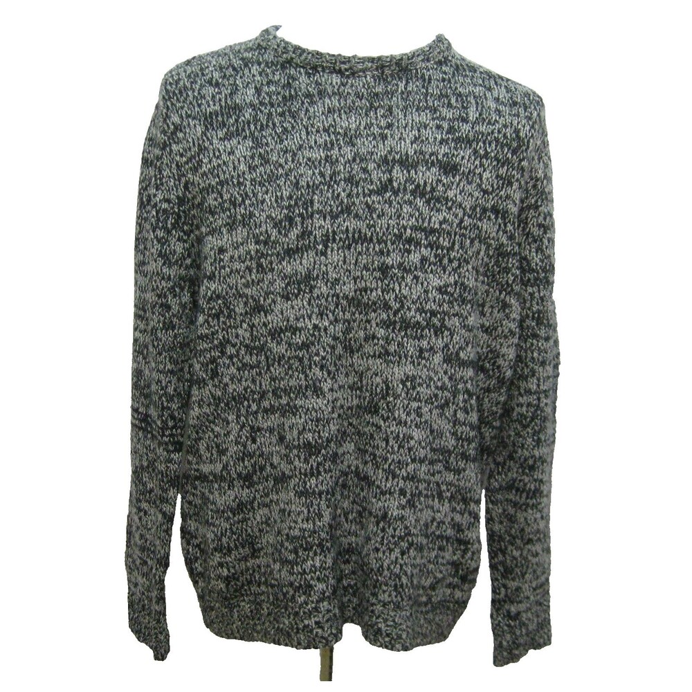 Nordstrom Sweater Mens Large Gray Wool Nylon Blend Knit Long Sleeve Shirt Top